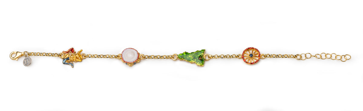 Bracciale Rolò 4 simboli Sicilia