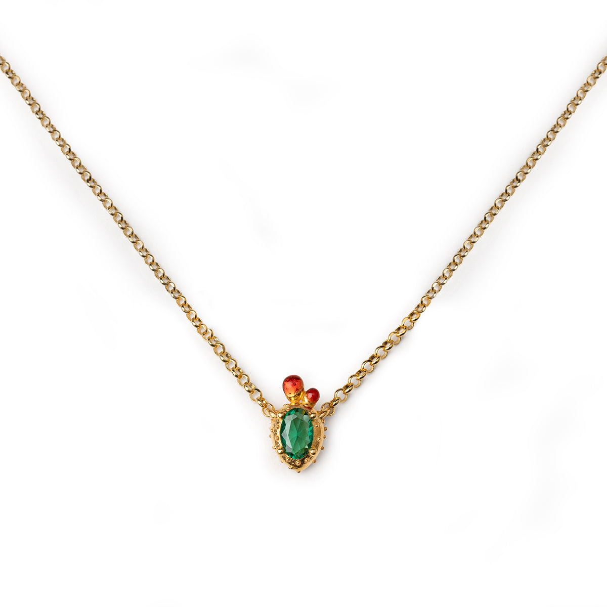 Mini Fig Leaf Gem Necklace