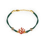 Kordelarmband mit Koralle