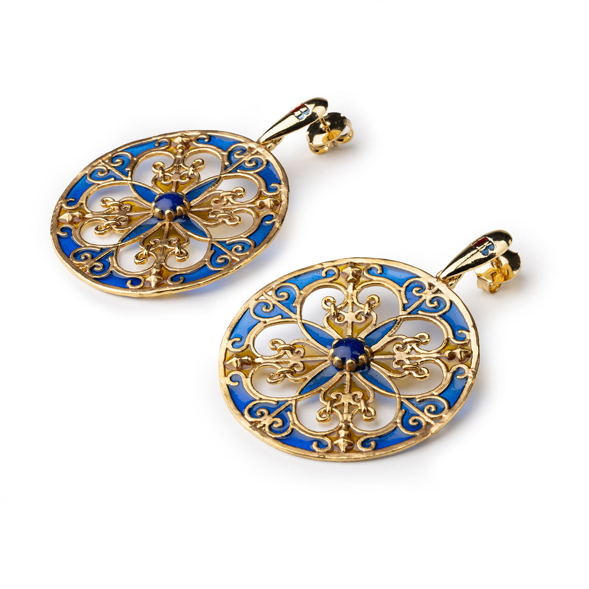 Ohrringe Blaue Rosette
