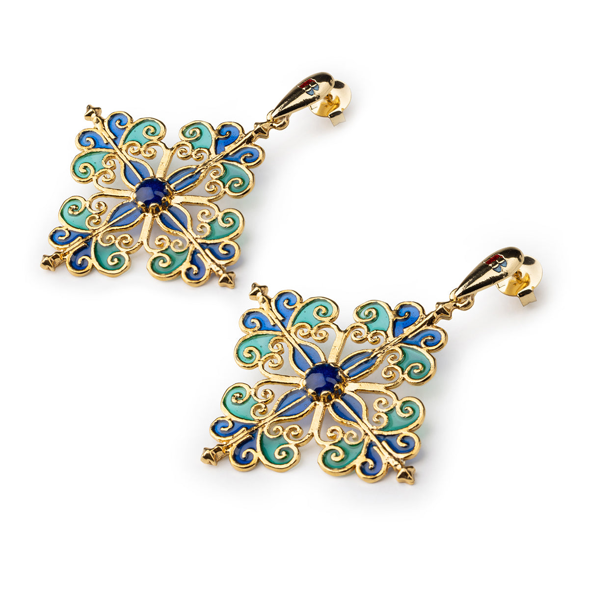 Ohrringe Barock Blau