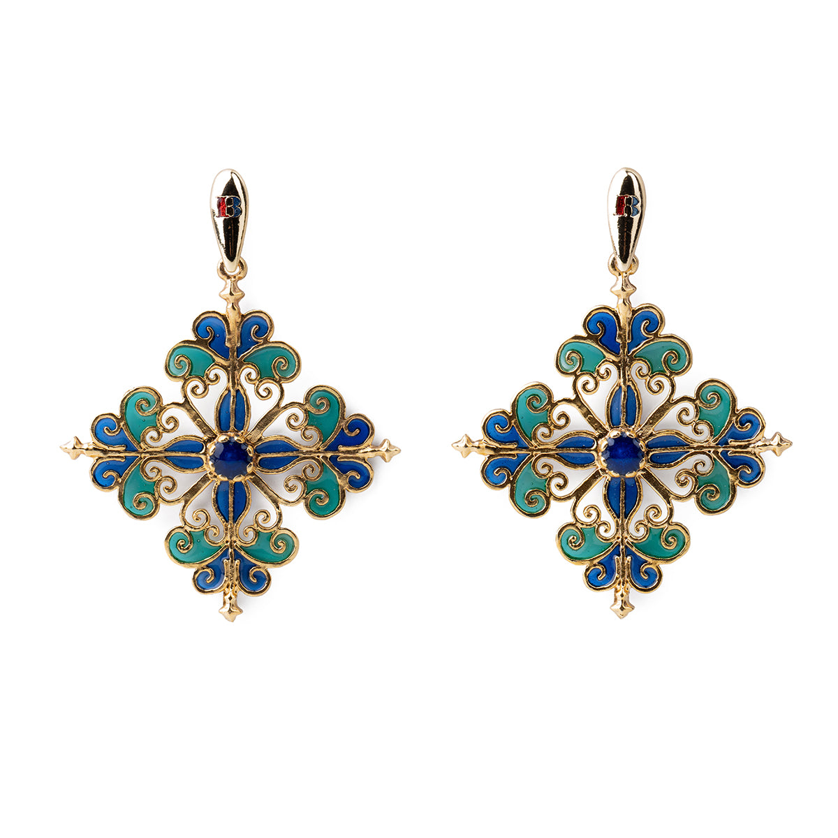 Ohrringe Barock Blau