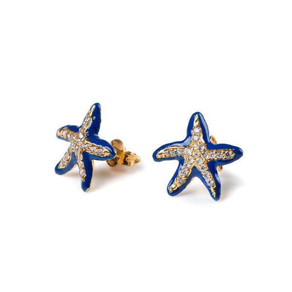 Ohrringe Mini Seestern Lapilli Blau