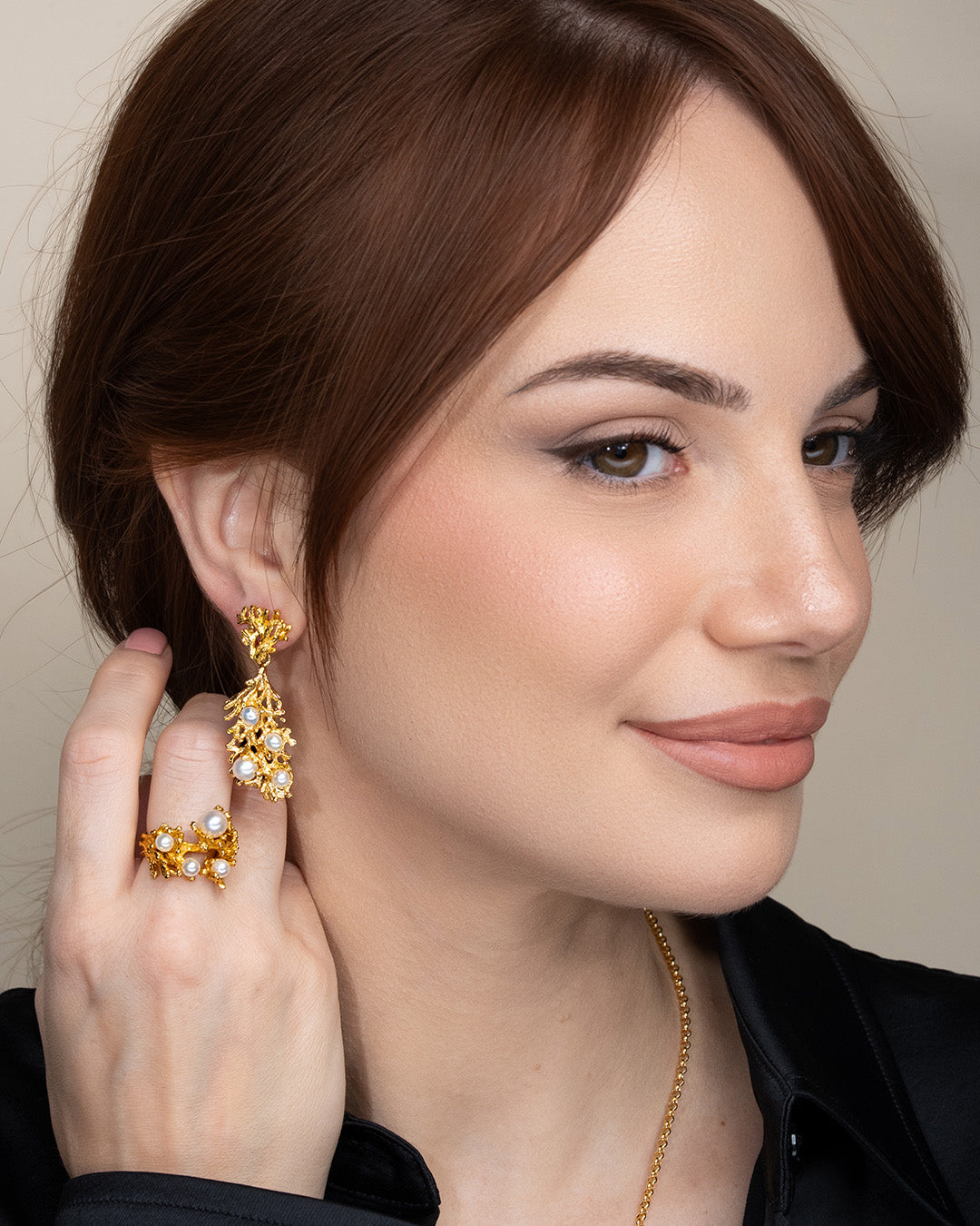 Anello Rami di Perle  Gold