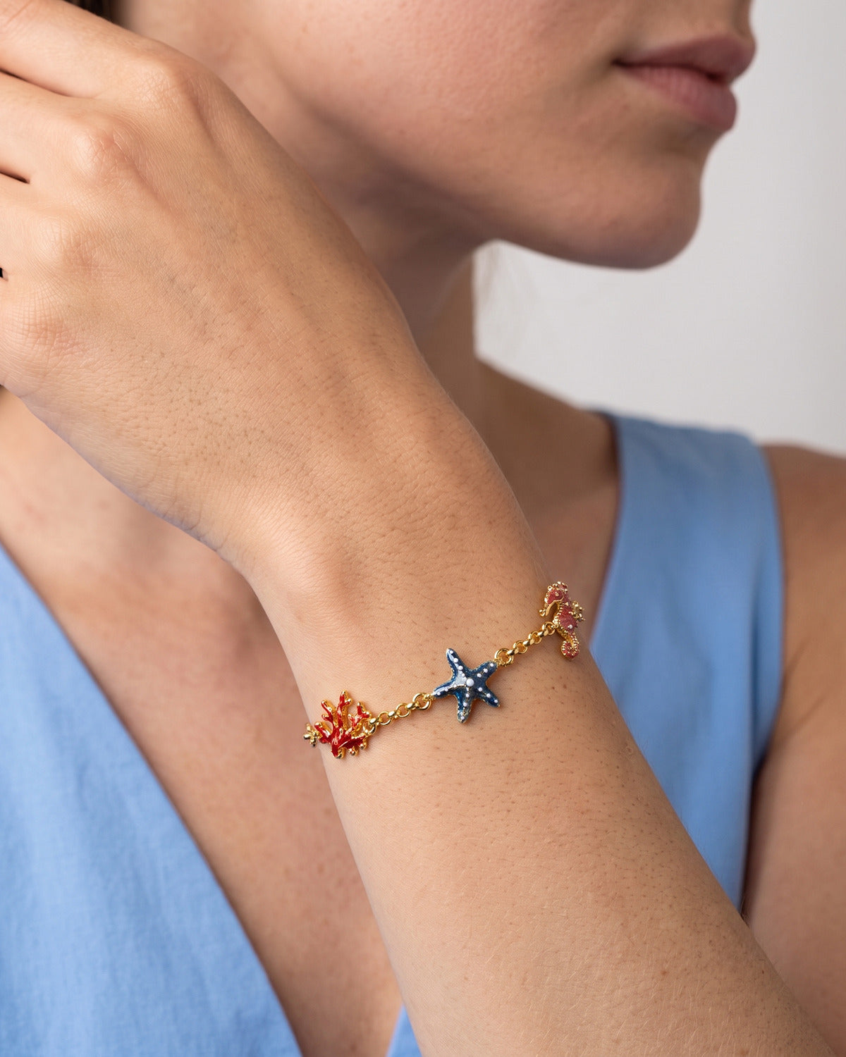 Rolò-Armband mit 4 Meeressymbolen