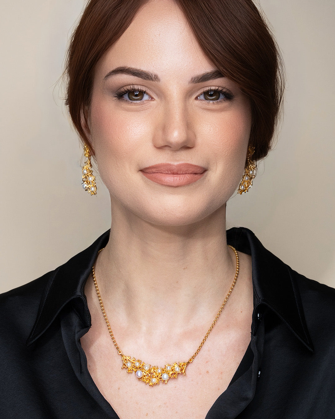 Mini Collier Rami di Perle Gold
