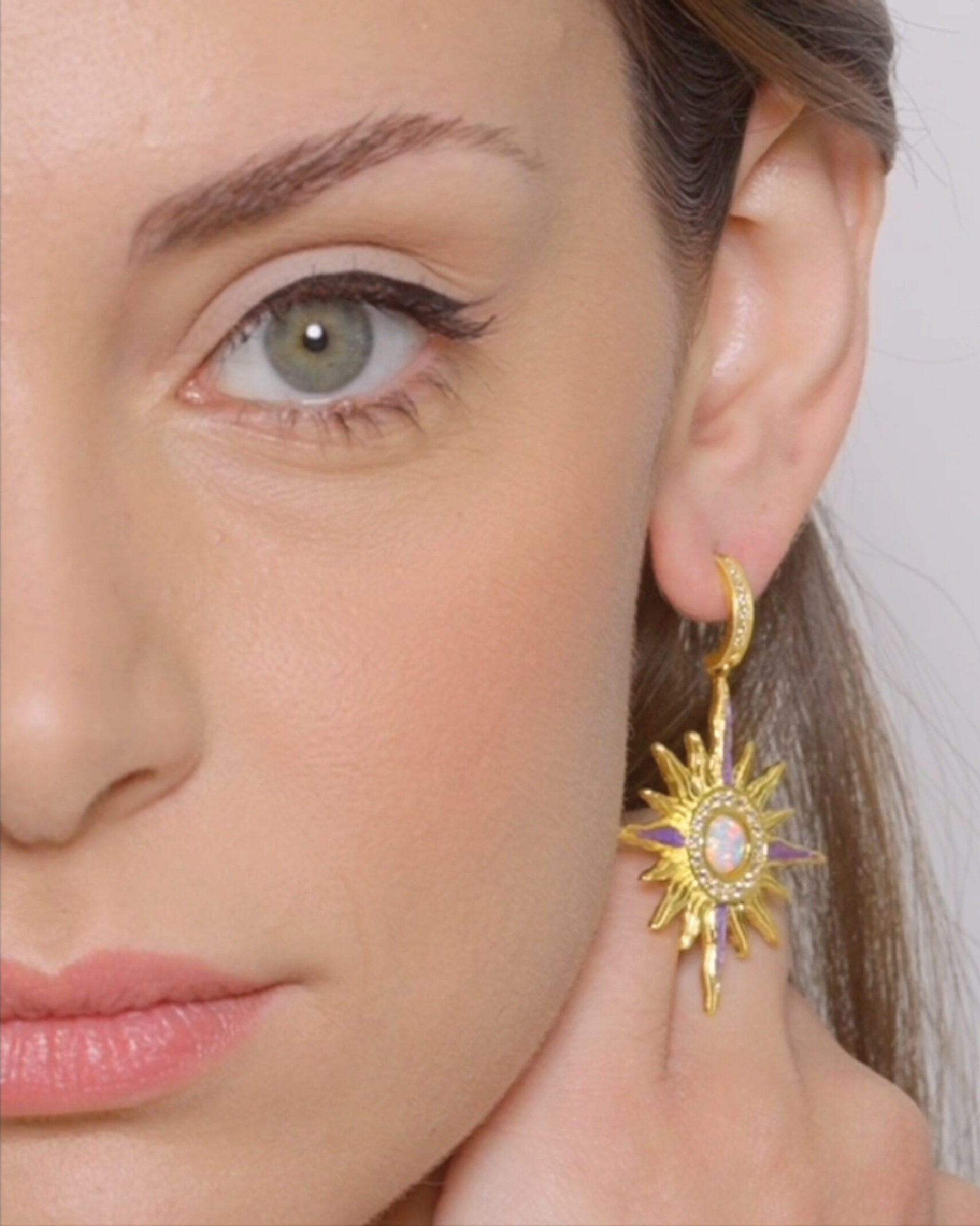 Ohrringe Astro Glyzinie Opal