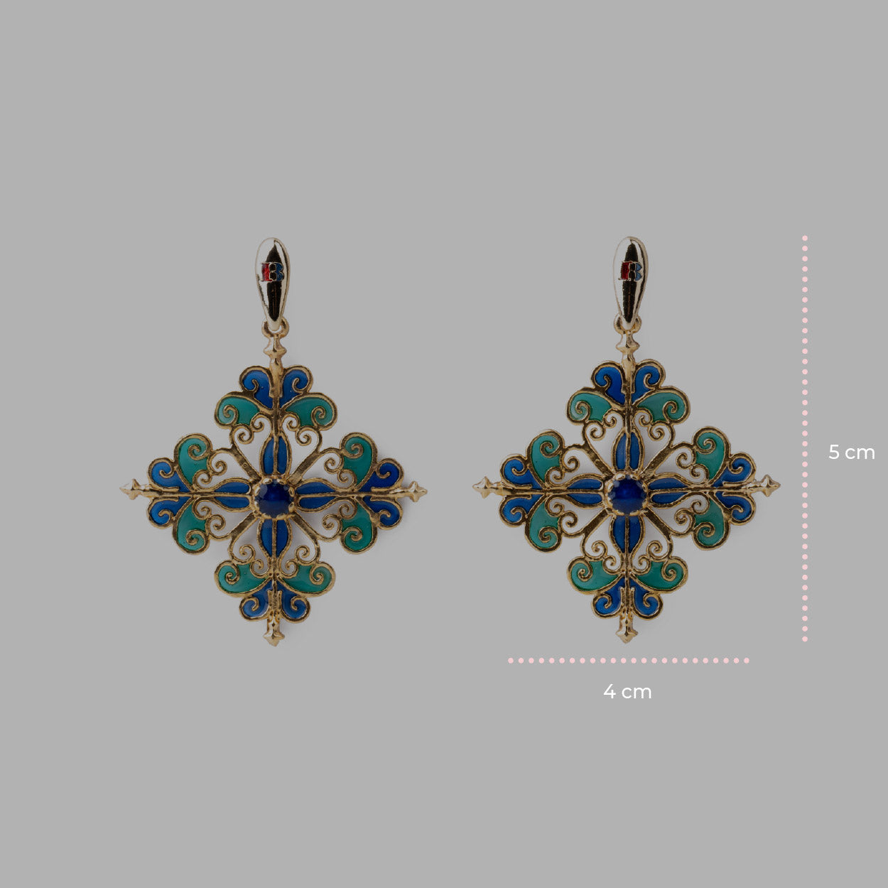 Ohrringe Barock Blau