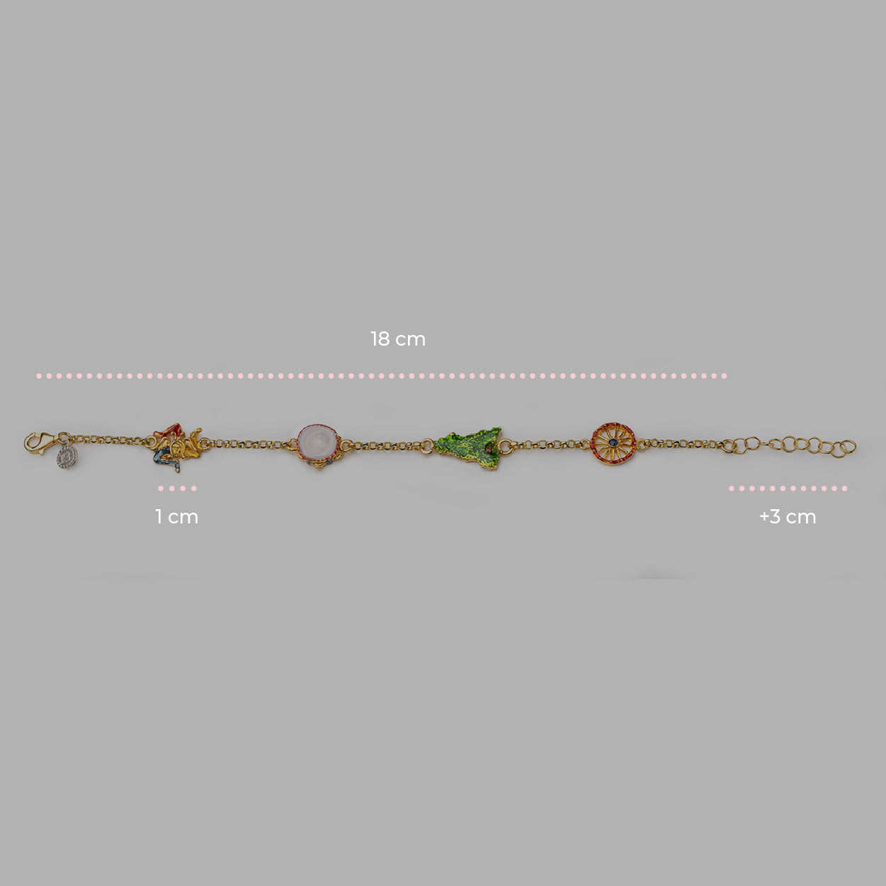 Bracciale Rolò 4 simboli Sicilia