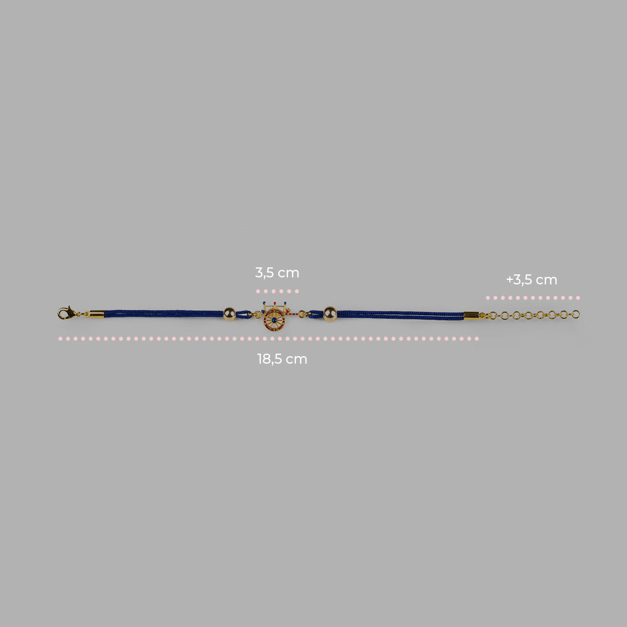 Kordelarmband mit Karrenanhänger