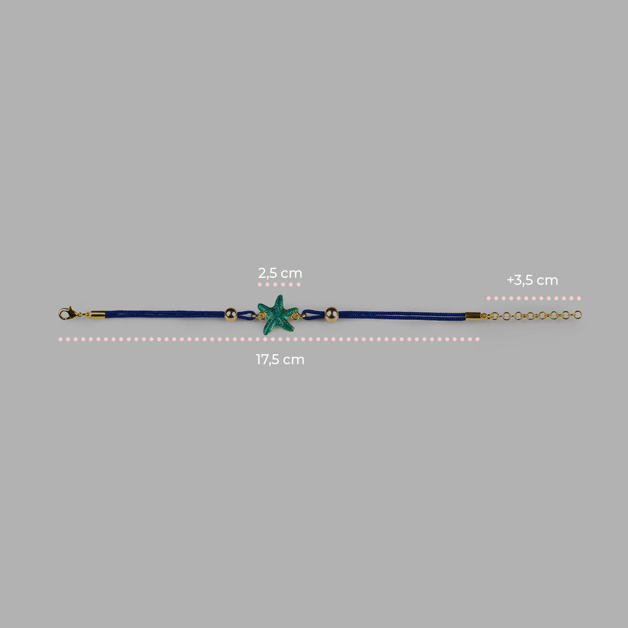 Armband Kordel Seestern Türkis